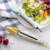 COOK WITH COLOR Stainless Steel Silicone Tipped Kitchen & BBQ Tongs Set, 2 Pc Tongs, Blue(Mint and Yellow)