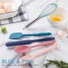 Cook With Color Kitchen Utensil Set – Silicone Kitchen Tools, Whisk, Tong, Spatula, Spoonula and Spoon, Pink and Navy