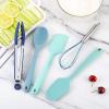 Cook with Color Silicone Cooking Utensils, 5 Pc Kitchen Utensil Set, Easy to Clean Silicone Kitchen Utensils, Cooking Utensils for Nonstick Cookware, Kitchen Gadgets Set (Ombre Blue)