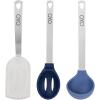 COOK WITH COLOR MINI Kitchen Utensil Set- Stainless Steel Handles with Silicone Kitchen Tools, 3 Piece Set, Navy