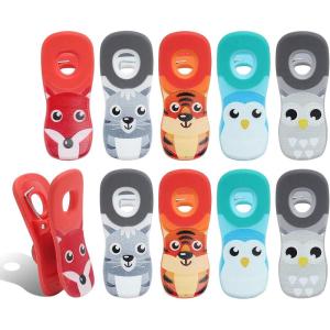 COOK WITH COLOR Cute Magnetic Bag Clips – Kitchen and Food Bag Clips for Airtight Seal for Food Storage, Animal Pals(Animal Pals)
