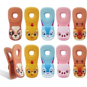 COOK WITH COLOR Cute Magnetic Bag Clips – Kitchen and Food Bag Clips for Airtight Seal for Food Storage, Animal Pals(Forest Animal Pals)