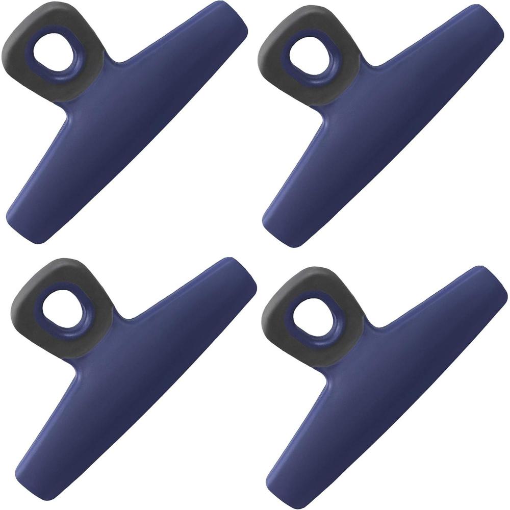 imageCOOK WITH COLOR Bag Clips  Wide Heavy Duty Large for Food Storage with Air Tight Seal Grip Pack of 8 WhiteBlue