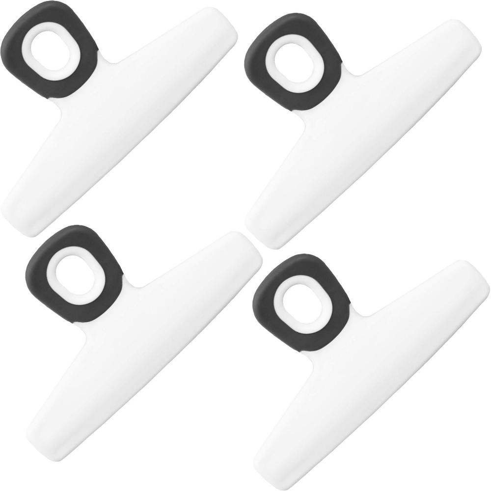 imageCOOK WITH COLOR Bag Clips Wide Heavy Duty Large for Food Storage with Air Tight Seal Grip Pack of 8 WhiteWhite