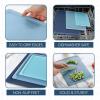 COOK WITH COLOR Extra Large Cutting Board Set, Jumbo-Sized Boards with Rubber Border for Enhanced Cooking Experience, 3-Piece, Grey(Blue Solid)