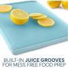 COOK WITH COLOR Extra Large Cutting Board Set, Jumbo-Sized Boards with Rubber Border for Enhanced Cooking Experience, 3-Piece, Grey(Blue Solid)