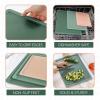 COOK WITH COLOR Extra Large Cutting Board Set, Jumbo-Sized Boards with Rubber Border for Enhanced Cooking Experience, 3-Piece, Grey(Blue Teal Solid)