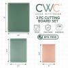 COOK WITH COLOR Extra Large Cutting Board Set, Jumbo-Sized Boards with Rubber Border for Enhanced Cooking Experience, 3-Piece, Grey(Blue Teal Solid)