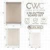 COOK WITH COLOR Extra Large Cutting Board Set, Jumbo-Sized Boards with Rubber Border for Enhanced Cooking Experience, 3-Piece, Grey(Brown Solid)
