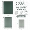COOK WITH COLOR Extra Large Cutting Board Set, Jumbo-Sized Boards with Rubber Border for Enhanced Cooking Experience, 3-Piece, Grey(Dark Sage Solid)