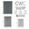 COOK WITH COLOR Extra Large Cutting Board Set, Jumbo-Sized Boards with Rubber Border for Enhanced Cooking Experience, 3-Piece, Grey(Grey Solid)