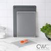 COOK WITH COLOR Extra Large Cutting Board Set, Jumbo-Sized Boards with Rubber Border for Enhanced Cooking Experience, 3-Piece, Grey(Grey Solid)