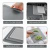 COOK WITH COLOR Extra Large Cutting Board Set, Jumbo-Sized Boards with Rubber Border for Enhanced Cooking Experience, 3-Piece, Grey(Grey Solid)