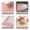 COOK WITH COLOR Extra Large Cutting Board Set, Jumbo-Sized Boards with Rubber Border for Enhanced Cooking Experience, 3-Piece, Grey(Pink Solid)