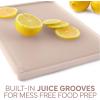 COOK WITH COLOR Extra Large Cutting Board Set, Jumbo-Sized Boards with Rubber Border for Enhanced Cooking Experience, 3-Piece, Grey(Pink Solid)
