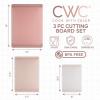 COOK WITH COLOR Extra Large Cutting Board Set, Jumbo-Sized Boards with Rubber Border for Enhanced Cooking Experience, 3-Piece, Grey(Pink Solid)