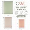 COOK WITH COLOR Extra Large Cutting Board Set, Jumbo-Sized Boards with Rubber Border for Enhanced Cooking Experience, 3-Piece, Grey(Sage/Pink)