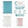 COOK WITH COLOR Extra Large Cutting Board Set, Jumbo-Sized Boards with Rubber Border for Enhanced Cooking Experience, 3-Piece, Grey(Teal Solid)