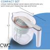 COOK WITH COLOR Measuring Cup Set – 9 PC. Nesting Stackable Liquid Measure Cup, Dry Measuring Cups and Spoons with Funnel and Scraper (Multi Colored)(Pastel)