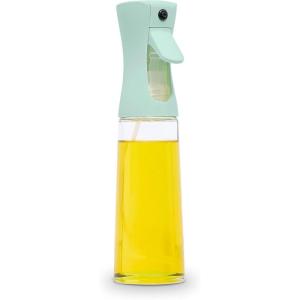 COOK WITH COLOR Glass Oil Sprayer for Cooking, BBQ, Salad Olive Oil Spray Bottle with Non-Slip Handle, Oil Sprayer Bottles for Healthy Eating, Grey(Green)
