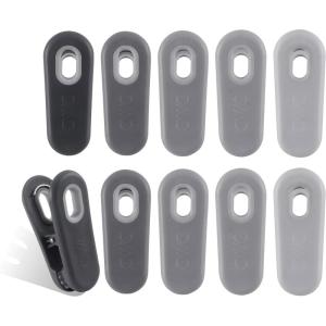 COOK WITH COLOR 10 Pc Bag Clips with Magnet- Food Clips, Chip Clips, Bag Clips for Food Storage with Air Tight Seal Grip, Snack Bags and Food Bags (Grey)(Grey)