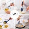 COOK WITH COLOR Silicone Cooking Utensils, Kitchen Utensil Set, Easy to Clean Silicone Kitchen Utensils, Cooking Utensils for Nonstick Cookware, Kitchen Gadgets Set, 5 Pc, Navy with Stainless Steel(Navy)