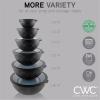 COOK WITH COLOR Mixing Bowls with TPR Lids – 12 Piece Plastic Nesting Set includes 6 Prep and Lids, Microwave Safe Bowl (Black Ombre)(Black Rhombus)