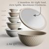 COOK WITH COLOR Mixing Bowls with TPR Lids – 12 Piece Plastic Nesting Set includes 6 Prep and Lids, Microwave Safe Bowl (Black Ombre)(Brown Embossed)