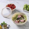 COOK WITH COLOR Mixing Bowls with TPR Lids – 12 Piece Plastic Nesting Set includes 6 Prep and Lids, Microwave Safe Bowl (Black Ombre)(Brown TPR Lids)