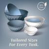 COOK WITH COLOR Mixing Bowls with TPR Lids – 12 Piece Plastic Nesting Set includes 6 Prep and Lids, Microwave Safe Bowl (Black Ombre)(Denim Diamond)