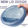 COOK WITH COLOR Mixing Bowls with TPR Lids – 12 Piece Plastic Nesting Set includes 6 Prep and Lids, Microwave Safe Bowl (Black Ombre)(Denim TPR Lids)