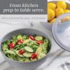 COOK WITH COLOR Mixing Bowls with TPR Lids – 12 Piece Plastic Nesting Set includes 6 Prep and Lids, Microwave Safe Bowl (Black Ombre)(Grey Embossed)