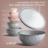 COOK WITH COLOR Mixing Bowls with TPR Lids – 12 Piece Plastic Nesting Set includes 6 Prep and Lids, Microwave Safe Bowl (Black Ombre)(Grey/Pink Diamond)