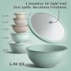COOK WITH COLOR Mixing Bowls with TPR Lids – 12 Piece Plastic Nesting Set includes 6 Prep and Lids, Microwave Safe Bowl (Black Ombre)(Mint Embossed)