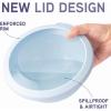 COOK WITH COLOR Mixing Bowls with TPR Lids – 12 Piece Plastic Nesting Set includes 6 Prep and Lids, Microwave Safe Bowl (Black Ombre)(Multi/Blush TPR Lids)