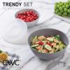 COOK WITH COLOR Mixing Bowls with TPR Lids – 12 Piece Plastic Nesting Set includes 6 Prep and Lids, Microwave Safe Bowl (Black Ombre)(Multicolor)