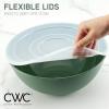 COOK WITH COLOR Mixing Bowls with TPR Lids – 12 Piece Plastic Nesting Set includes 6 Prep and Lids, Microwave Safe Bowl (Black Ombre)(Sage)