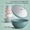 COOK WITH COLOR Mixing Bowls with TPR Lids – 12 Piece Plastic Nesting Set includes 6 Prep and Lids, Microwave Safe Bowl (Black Ombre)(Teal Embossed)