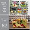 COOK WITH COLOR Premium 32-Pc. Borosilicate Glass Food Container Set with Dividers – 4 Rectangles, 8 Rounds, 4 Squares – Leakproof Lids – Meal Prep, Storage, Grey(Grey)