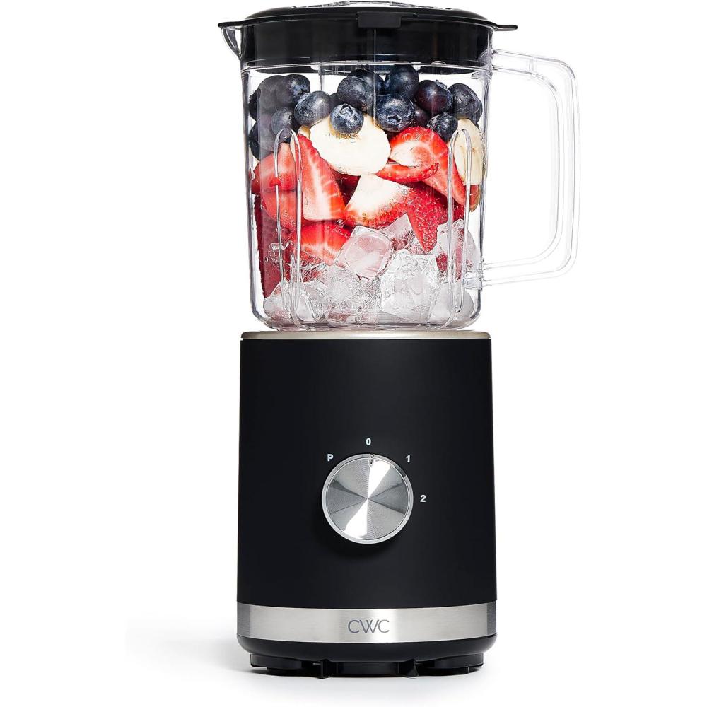 image:imageCOOK WITH COLOR 300 Watt Blender Powerful 2Speed Control with Pulse 4Tip Stainless Steel Blades 25oz 750ml Jar and SkidResistant Feet SageBlack