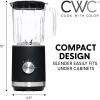COOK WITH COLOR 300 Watt Blender: Powerful 2-Speed Control with Pulse, 4-Tip Stainless Steel Blades, 25oz (750ml) Jar, and Skid-Resistant Feet, Sage(Black)