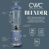 COOK WITH COLOR 300 Watt Blender: Powerful 2-Speed Control with Pulse, 4-Tip Stainless Steel Blades, 25oz (750ml) Jar, and Skid-Resistant Feet, Sage(Navy)