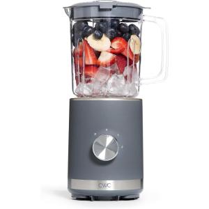COOK WITH COLOR 300 Watt Blender: Powerful 2-Speed Control with Pulse, 4-Tip Stainless Steel Blades, 25oz (750ml) Jar, and Skid-Resistant Feet, Sage(Grey)