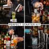 COOK WITH COLOR 14 PC Bartender Kit – Stainless Steel Barware Set, Ideal for Home or Party – Includes Shaker, Jigger, Spoon, Muddler, Pourers, Shot Glasses, Strainer and Bottle Opener