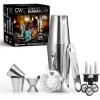 COOK WITH COLOR 14 PC Bartender Kit – Stainless Steel Barware Set, Ideal for Home or Party – Includes Shaker, Jigger, Spoon, Muddler, Pourers, Shot Glasses, Strainer and Bottle Opener