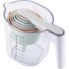 COOK WITH COLOR Measuring Cup Set – 9 PC. Nesting Stackable Liquid Measure Cup, Dry Measuring Cups and Spoons with Funnel and Scraper – Nesting Measuring Cups that Click Together for Easy Storage(Pastel)