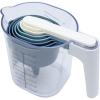 COOK WITH COLOR Measuring Cup Set – 9 PC. Nesting Stackable Liquid Measure Cup, Dry Measuring Cups and Spoons with Funnel and Scraper – Nesting Measuring Cups that Click Together for Easy Storage(Blue Ombre)
