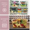 COOK WITH COLOR Premium 32-Pc. Borosilicate Glass Food Container Set with Dividers – 4 Rectangles, 8 Rounds, 4 Squares – Leakproof Lids – Meal Prep, Storage, Blue(Pink)